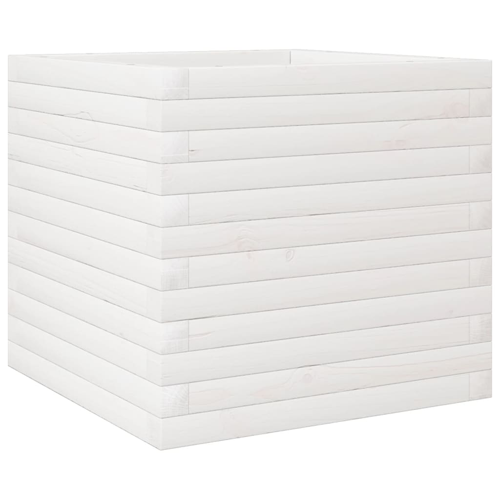 Pflanzkübel 50X50X45,5 Cm Massivholz Kiefer Weiß