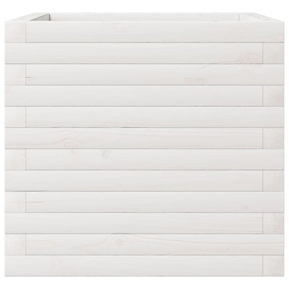 Pflanzkübel 50X50X45,5 Cm Massivholz Kiefer Weiß