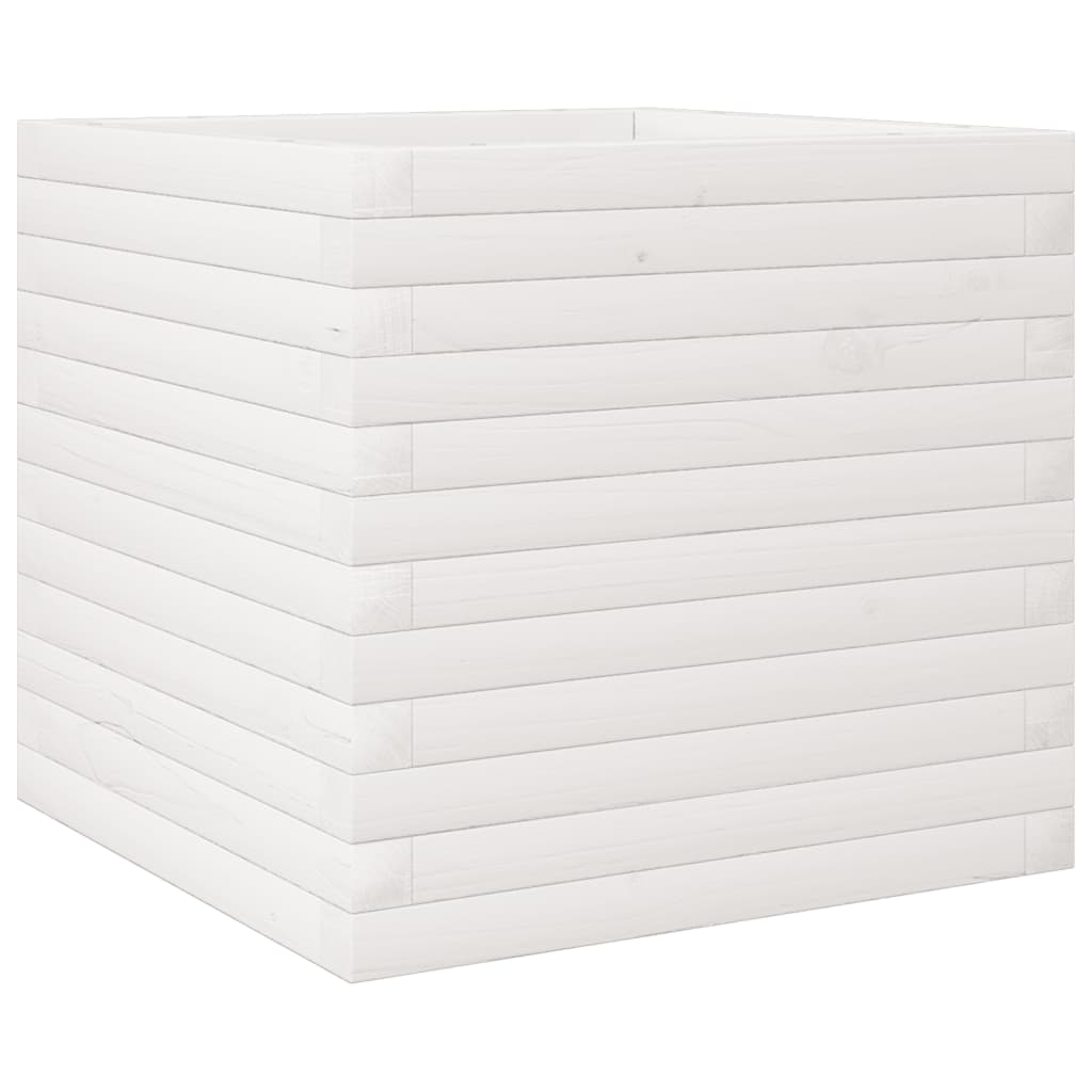 Pflanzkübel 50X50X45,5 Cm Massivholz Kiefer Weiß