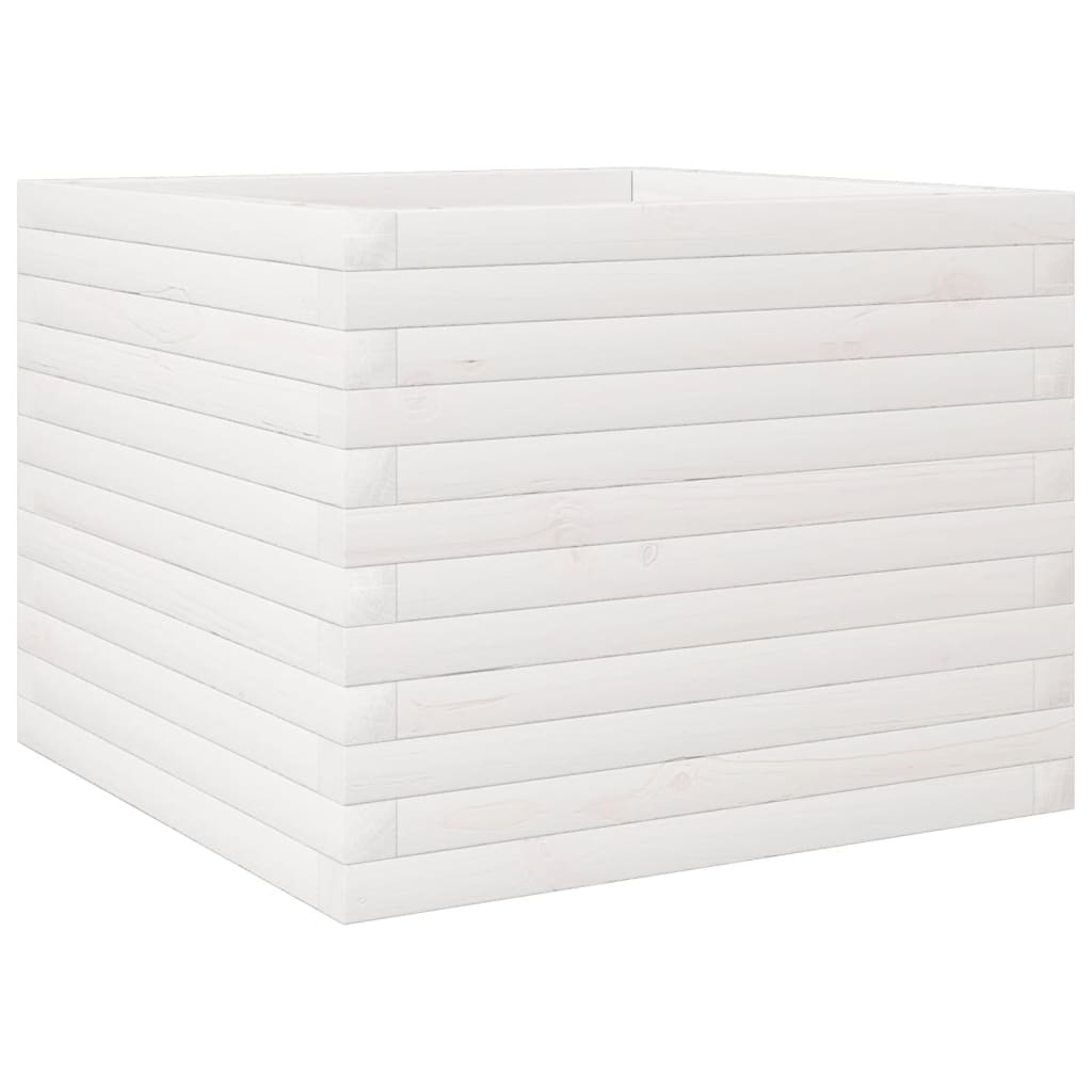 Pflanzkübel 60X60X45,5 Cm Massivholz Kiefer Weiß