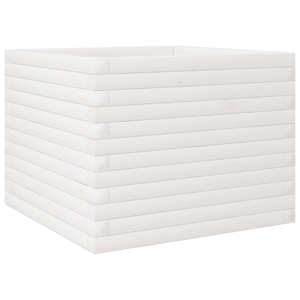 Pflanzkübel 60X60X45,5 Cm Massivholz Kiefer Weiß