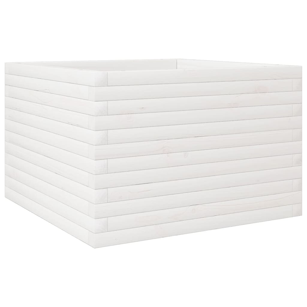 Pflanzkübel 70X70X45,5 Cm Massivholz Kiefer Weiß
