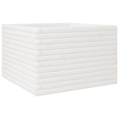 Pflanzkübel 70X70X45,5 Cm Massivholz Kiefer Weiß