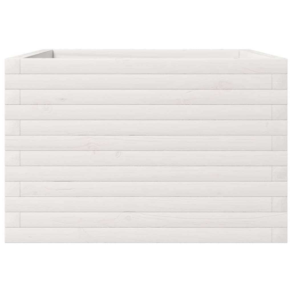 Pflanzkübel 70X70X45,5 Cm Massivholz Kiefer Weiß