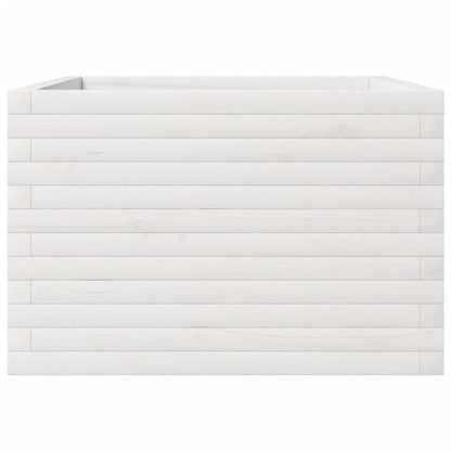 Pflanzkübel 70X70X45,5 Cm Massivholz Kiefer Weiß