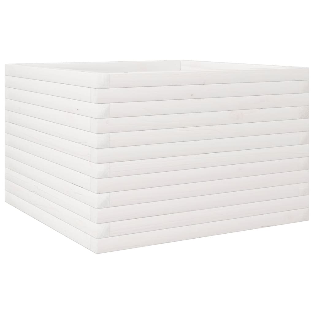 Pflanzkübel 70X70X45,5 Cm Massivholz Kiefer Weiß