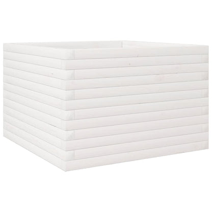 Pflanzkübel 70X70X45,5 Cm Massivholz Kiefer Weiß
