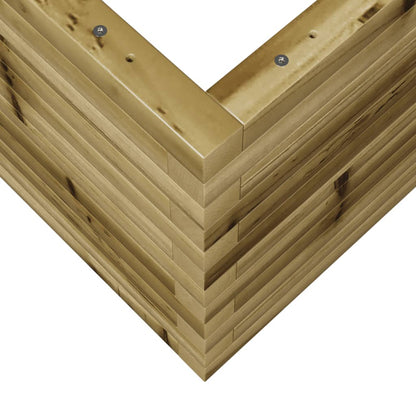 Pflanzkübel 70X70X45,5 Cm Kiefernholz Imprägniert Natürlich Imprägniert