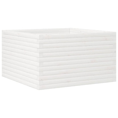 Pflanzkübel 80X80X45,5 Cm Massivholz Kiefer Weiß