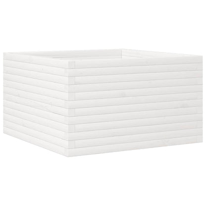 Pflanzkübel 80X80X45,5 Cm Massivholz Kiefer Weiß