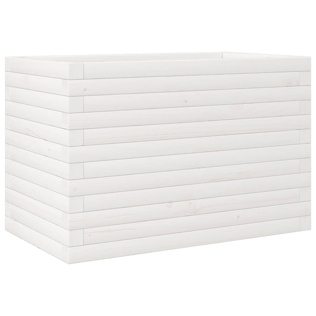 Pflanzkübel 70X40X45,5 Cm Massivholz Kiefer Weiß