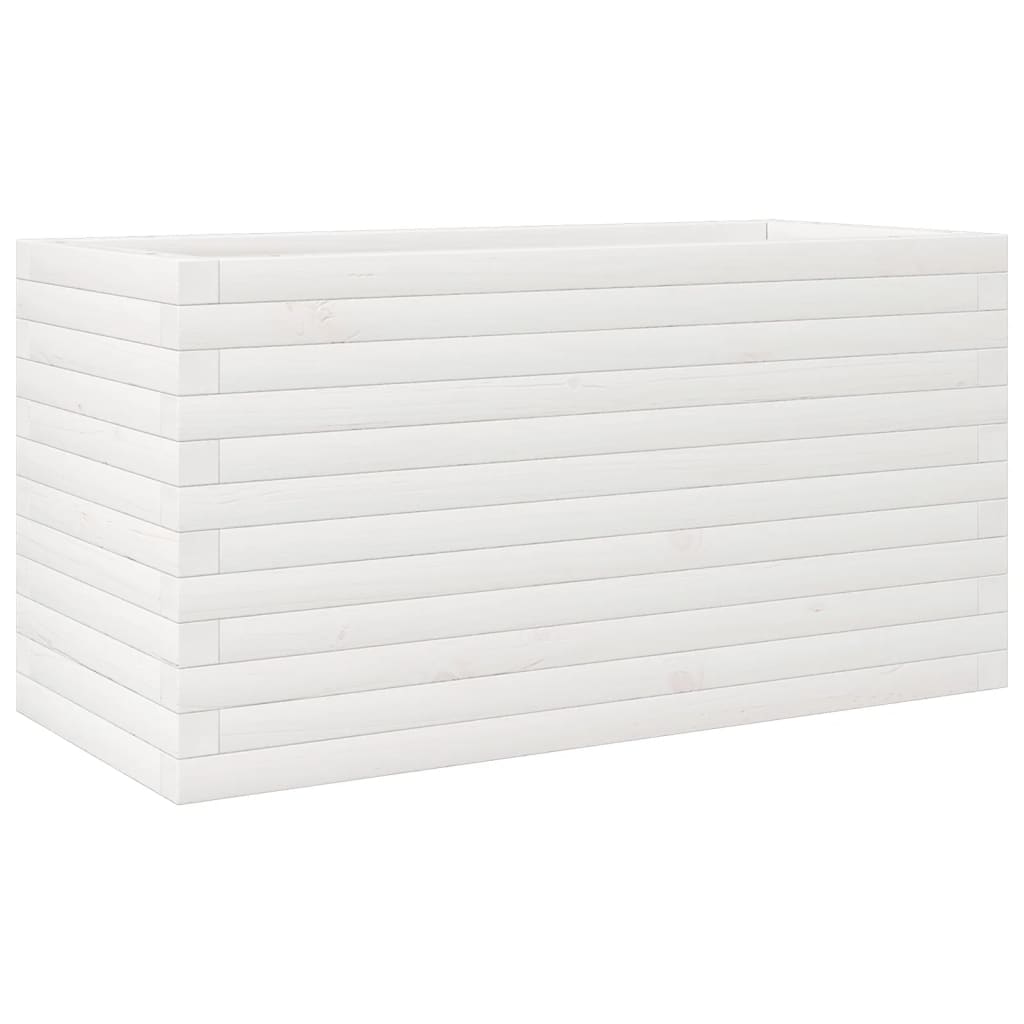 Pflanzkübel 90X40X45,5 Cm Massivholz Kiefer Weiß