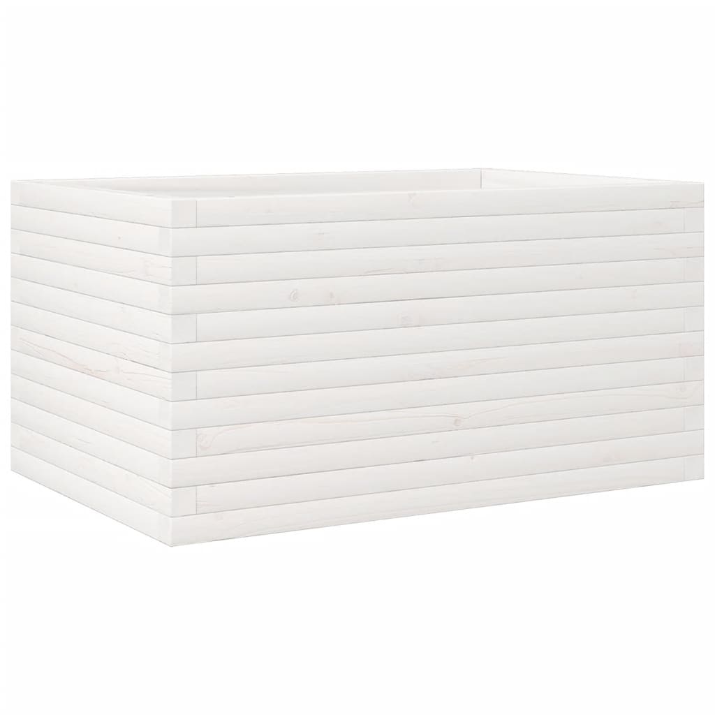 Pflanzkübel 90X60X45,5 Cm Massivholz Kiefer Weiß