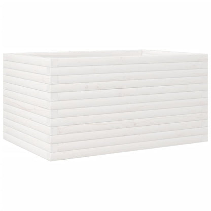 Pflanzkübel 90X60X45,5 Cm Massivholz Kiefer Weiß