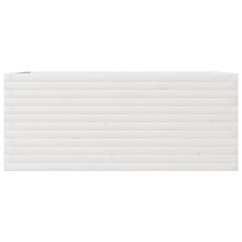 Pflanzkübel 110X60X45,5 Cm Massivholz Kiefer Weiß
