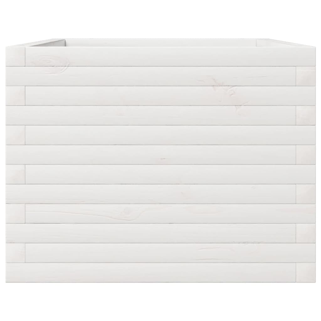 Pflanzkübel 110X60X45,5 Cm Massivholz Kiefer Weiß