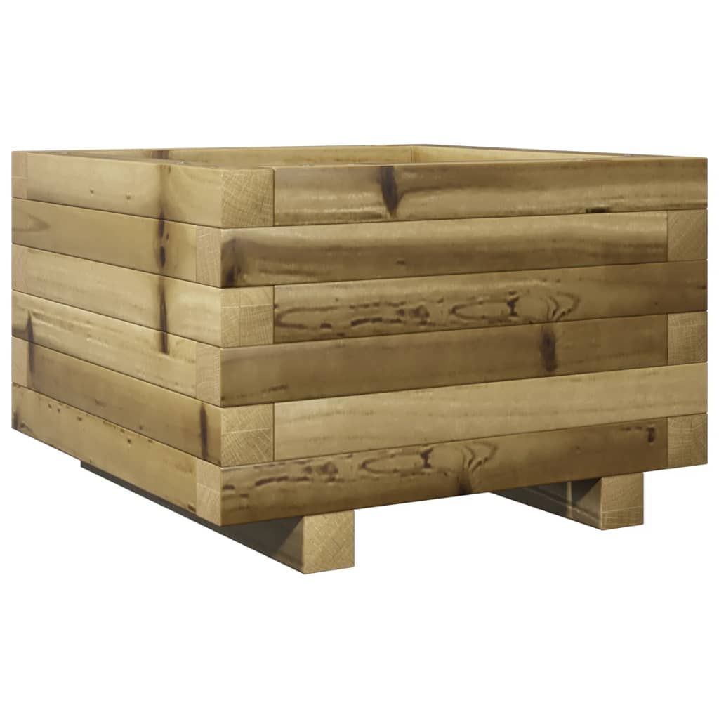 Pflanzkübel 40X40X26,5 Cm Kiefernholz Imprägniert Natürlich Imprägniert