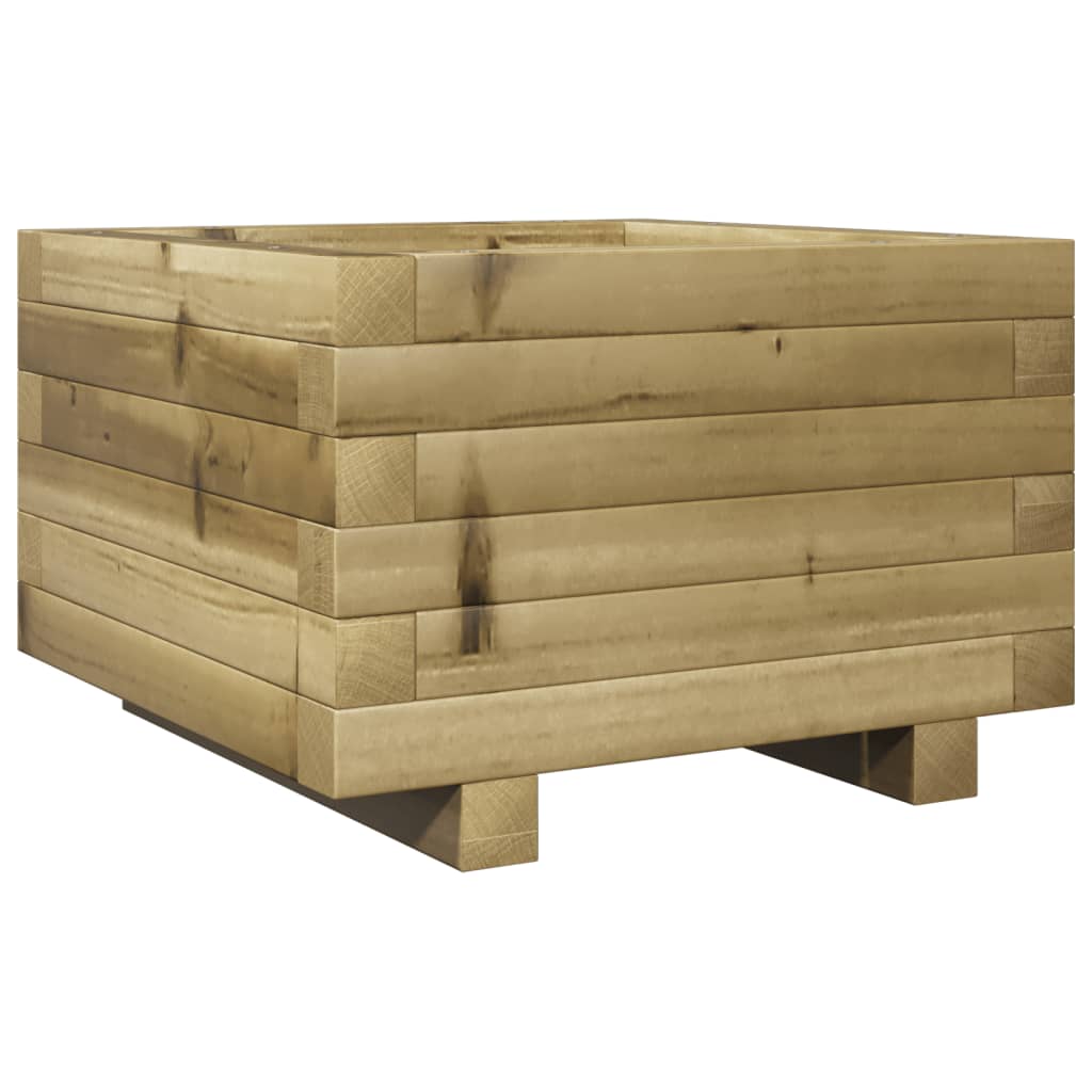 Pflanzkübel 40X40X26,5 Cm Kiefernholz Imprägniert Natürlich Imprägniert
