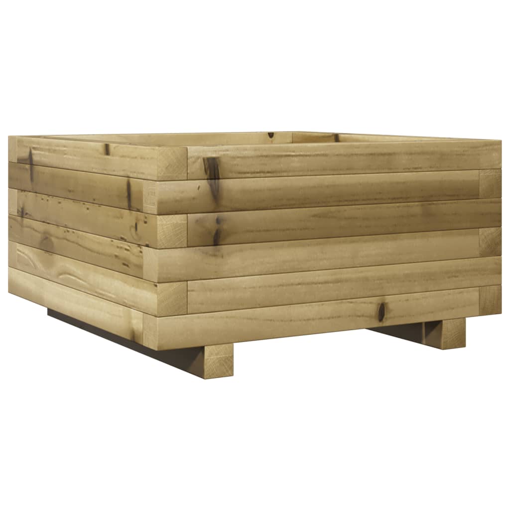 Pflanzkübel 50X50X26,5 Cm Kiefernholz Imprägniert Natürlich Imprägniert