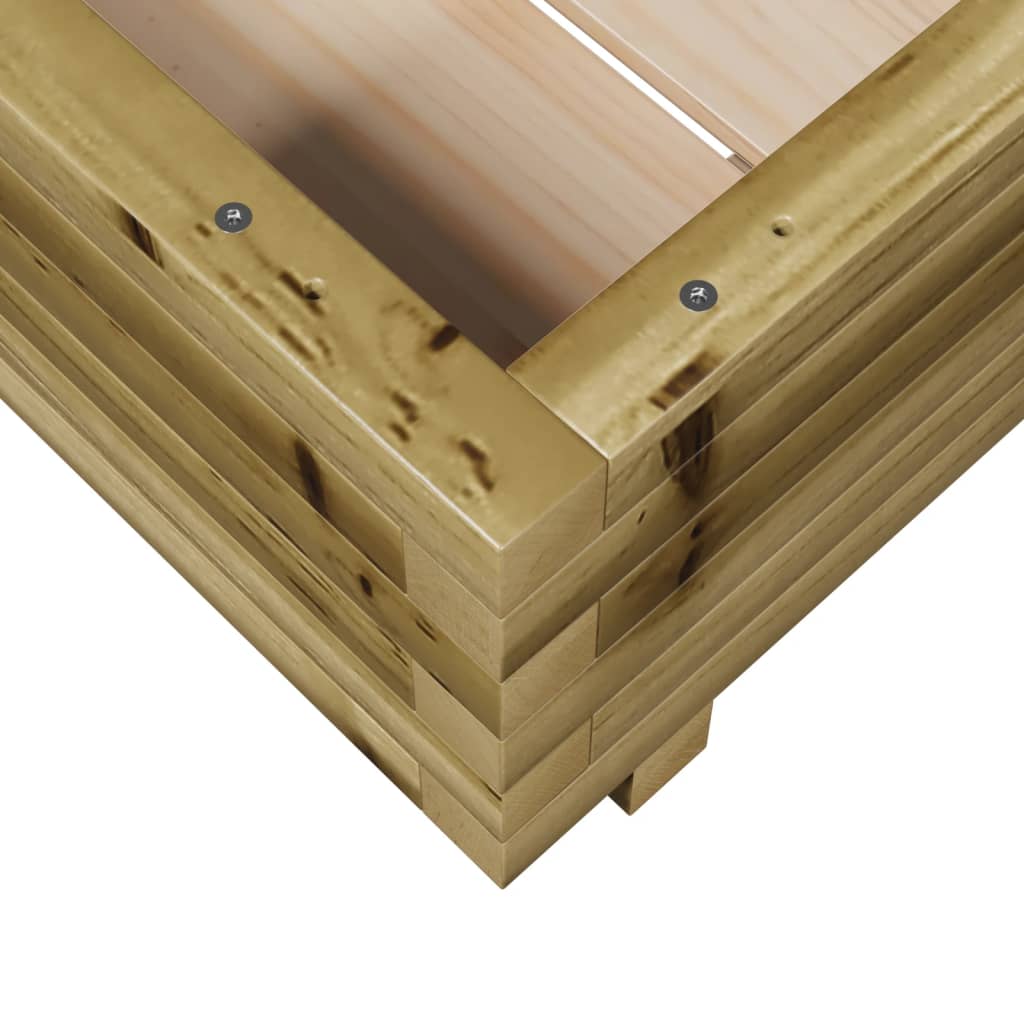 Pflanzkübel 50X50X26,5 Cm Kiefernholz Imprägniert Natürlich Imprägniert