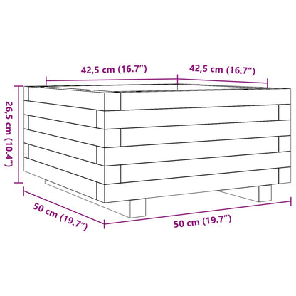 Pflanzkübel 50X50X26,5 Cm Kiefernholz Imprägniert Natürlich Imprägniert