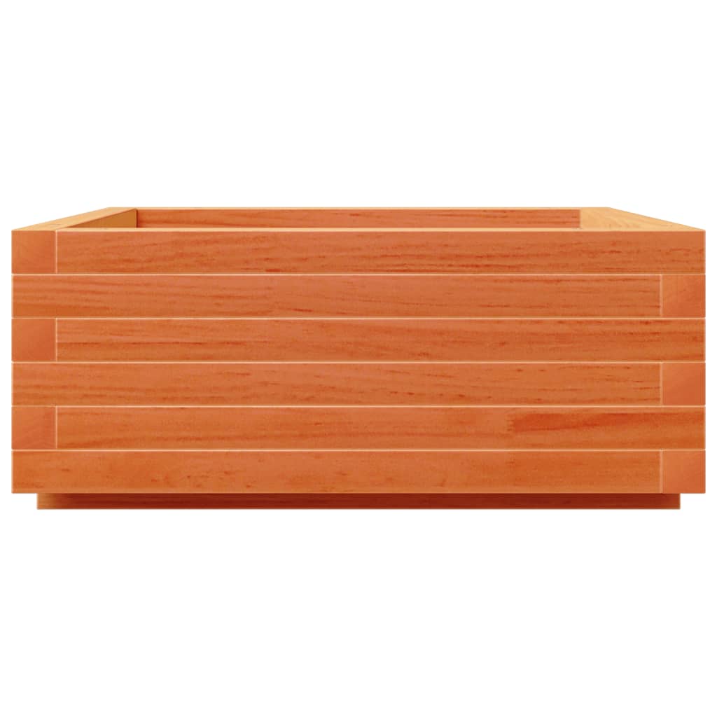 Pflanzkübel Wachsbraun 60X60X26,5 Cm Massivholz Kiefer Weiß
