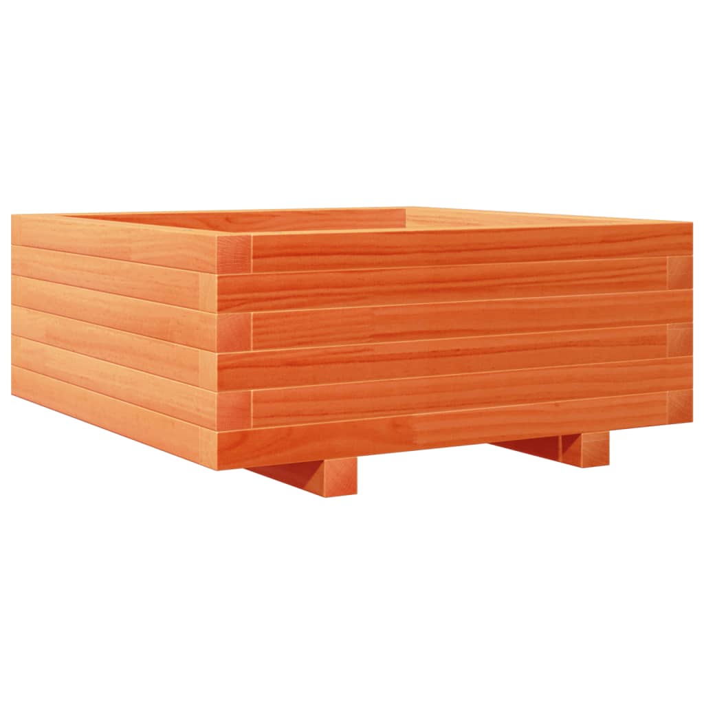 Pflanzkübel Wachsbraun 60X60X26,5 Cm Massivholz Kiefer Weiß