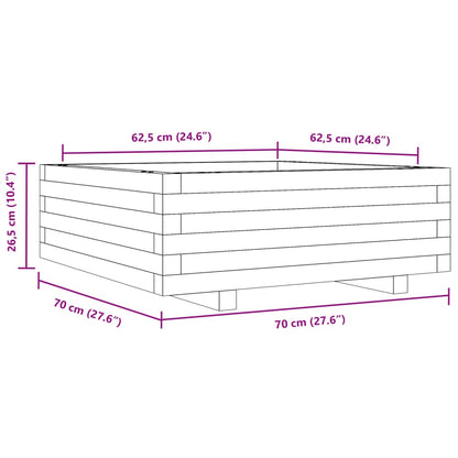 Pflanzkübel 70X70X26,5 Cm Massivholz Douglasie Natürliches Douglasie