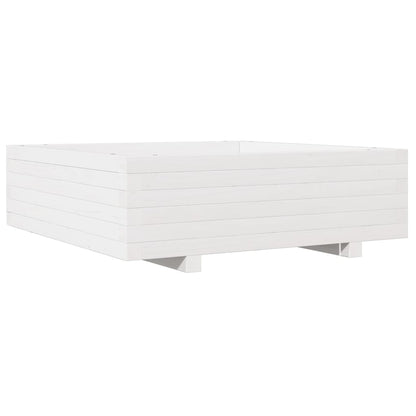 Pflanzkübel 80X80X26,5 Cm Massivholz Kiefer Weiß