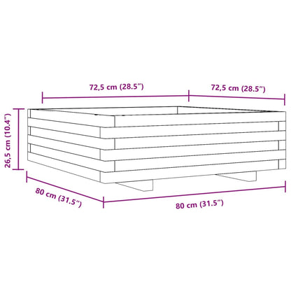Pflanzkübel 80X80X26,5 Cm Kiefernholz Imprägniert Natürlich Imprägniert