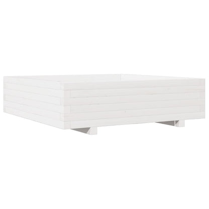 Pflanzkübel Weiß 90X90X26,5 Cm Massivholz Kiefer Weiß