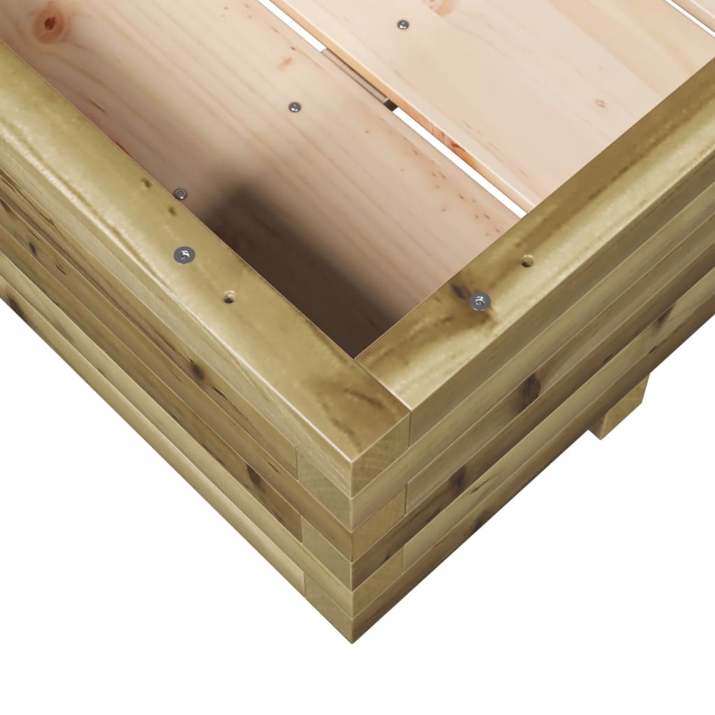 Pflanzkübel 110X110X26,5 Cm Kiefernholz Imprägniert Natürlich Imprägniert