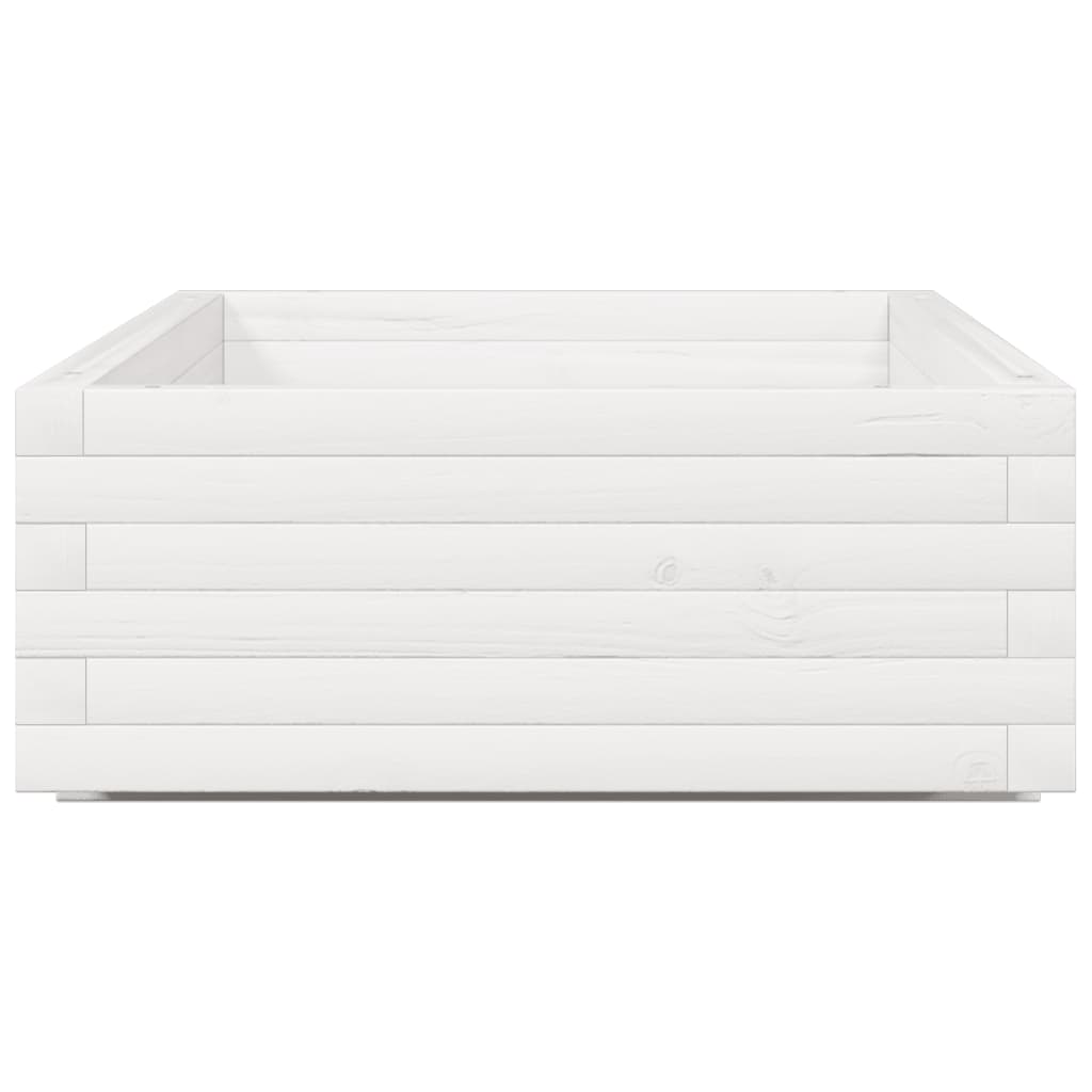 Pflanzkübel 110X60X26,5 Cm Massivholz Kiefer Weiß