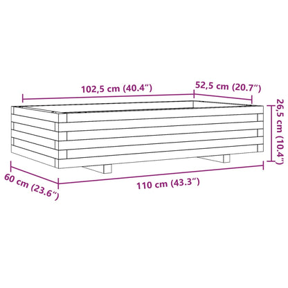 Pflanzkübel 110X60X26,5 Cm Kiefernholz Imprägniert Wachsbraun