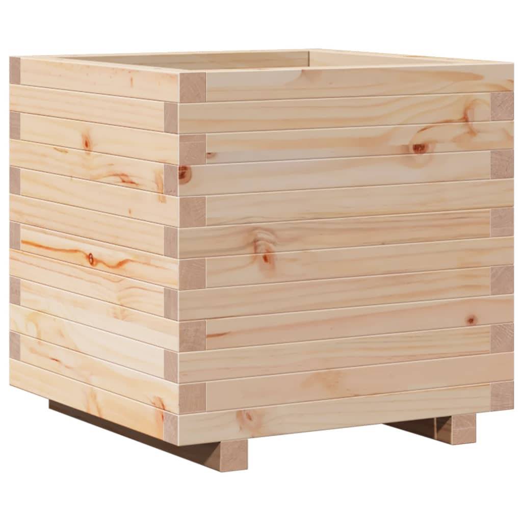 Pflanzkübel 50X50X49,5 Cm Massivholz Kiefer Wachsbraun