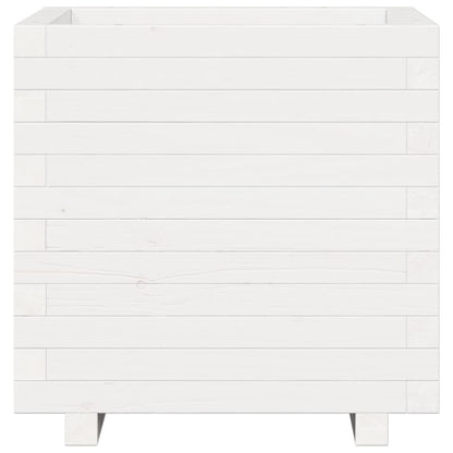 Pflanzkübel Weiß 50X50X49,5 Cm Massivholz Kiefer Weiß