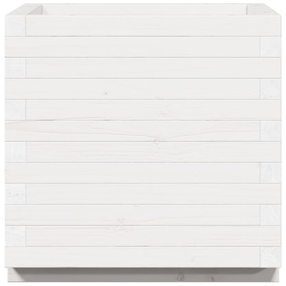 Pflanzkübel Weiß 50X50X49,5 Cm Massivholz Kiefer Weiß