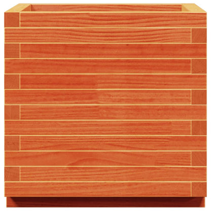 Pflanzkübel Wachsbraun 50X50X49,5 Cm Massivholz Kiefer