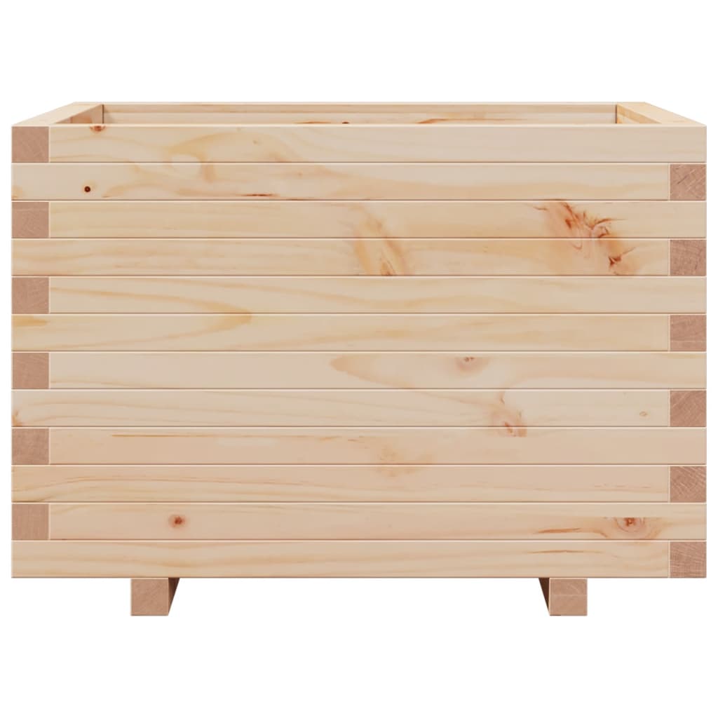 Pflanzkübel 70X70X49,5 Cm Massivholz Kiefer Wachsbraun