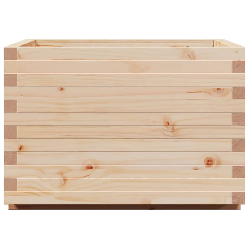 Pflanzkübel 70X70X49,5 Cm Massivholz Kiefer Wachsbraun