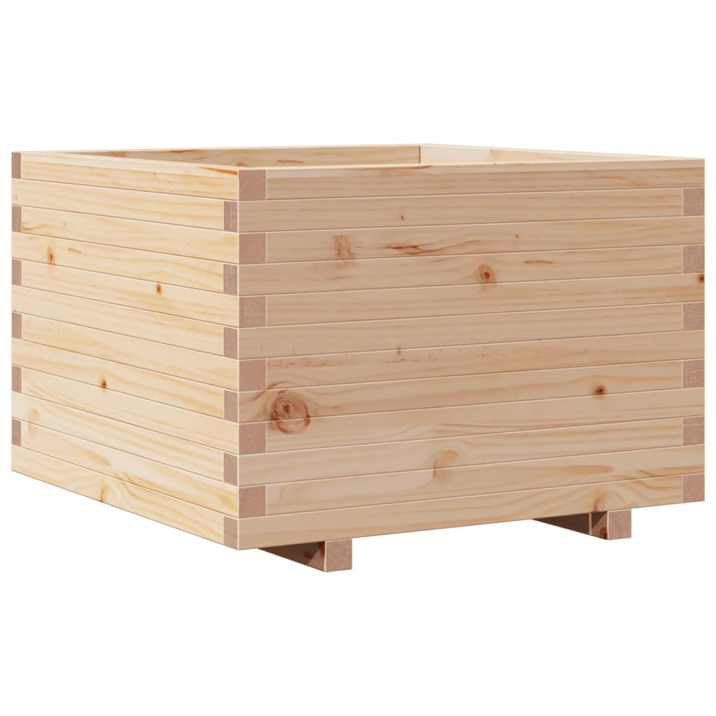 Pflanzkübel 70X70X49,5 Cm Massivholz Kiefer Wachsbraun