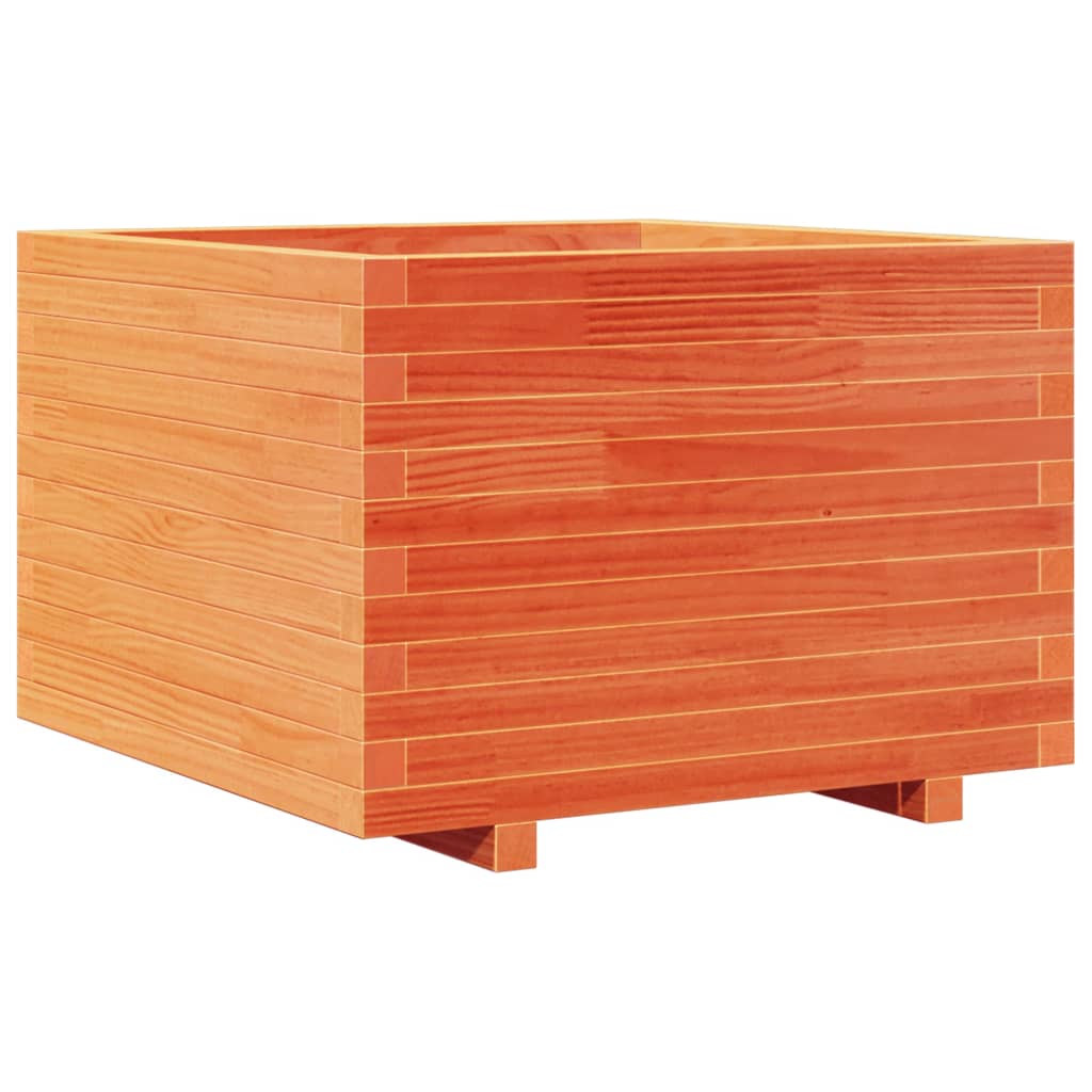Pflanzkübel Wachsbraun 70X70X49,5 Cm Massivholz Kiefer