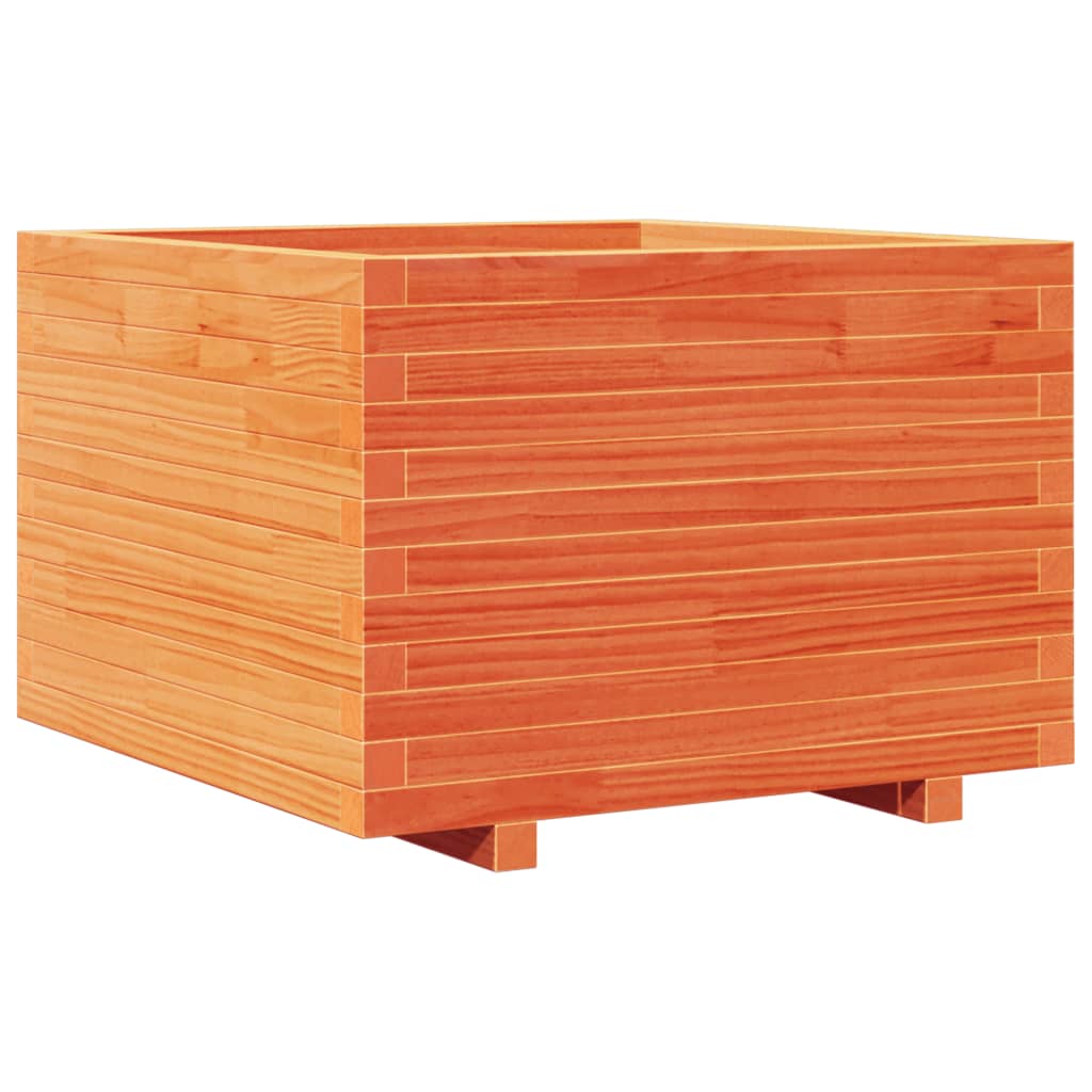 Pflanzkübel Wachsbraun 70X70X49,5 Cm Massivholz Kiefer