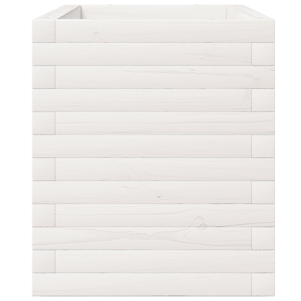 Pflanzkübel Weiß 110X40X49,5 Cm Massivholz Kiefer