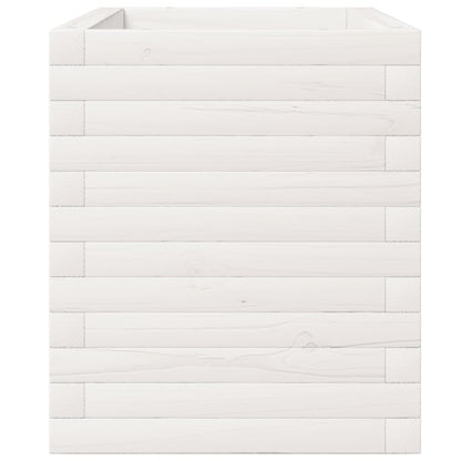 Pflanzkübel Weiß 110X40X49,5 Cm Massivholz Kiefer