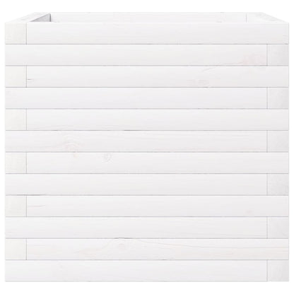 Pflanzkübel 50X50X46 Cm Massivholz Kiefer Weiß