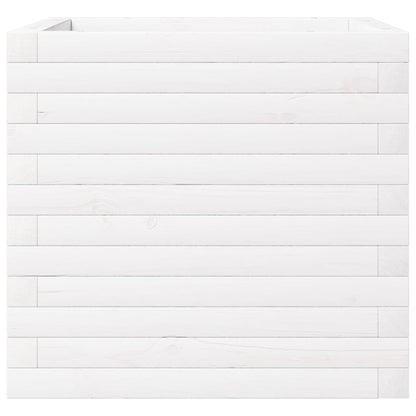 Pflanzkübel 50X50X46 Cm Massivholz Kiefer Weiß