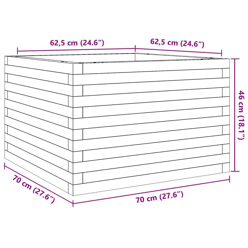 Pflanzkübel 70X70X46 Cm Massivholz Douglasie Natürliches Douglasie