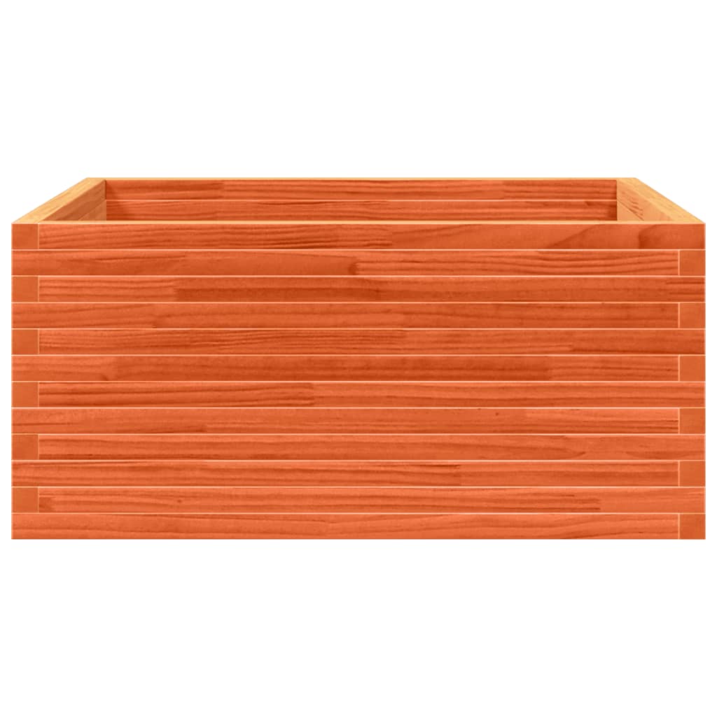 Pflanzkübel 100X100X46 Cm Massivholz Kiefer Wachsbraun