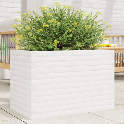 Pflanzkübel 70X40X46 Cm Massivholz Kiefer Weiß